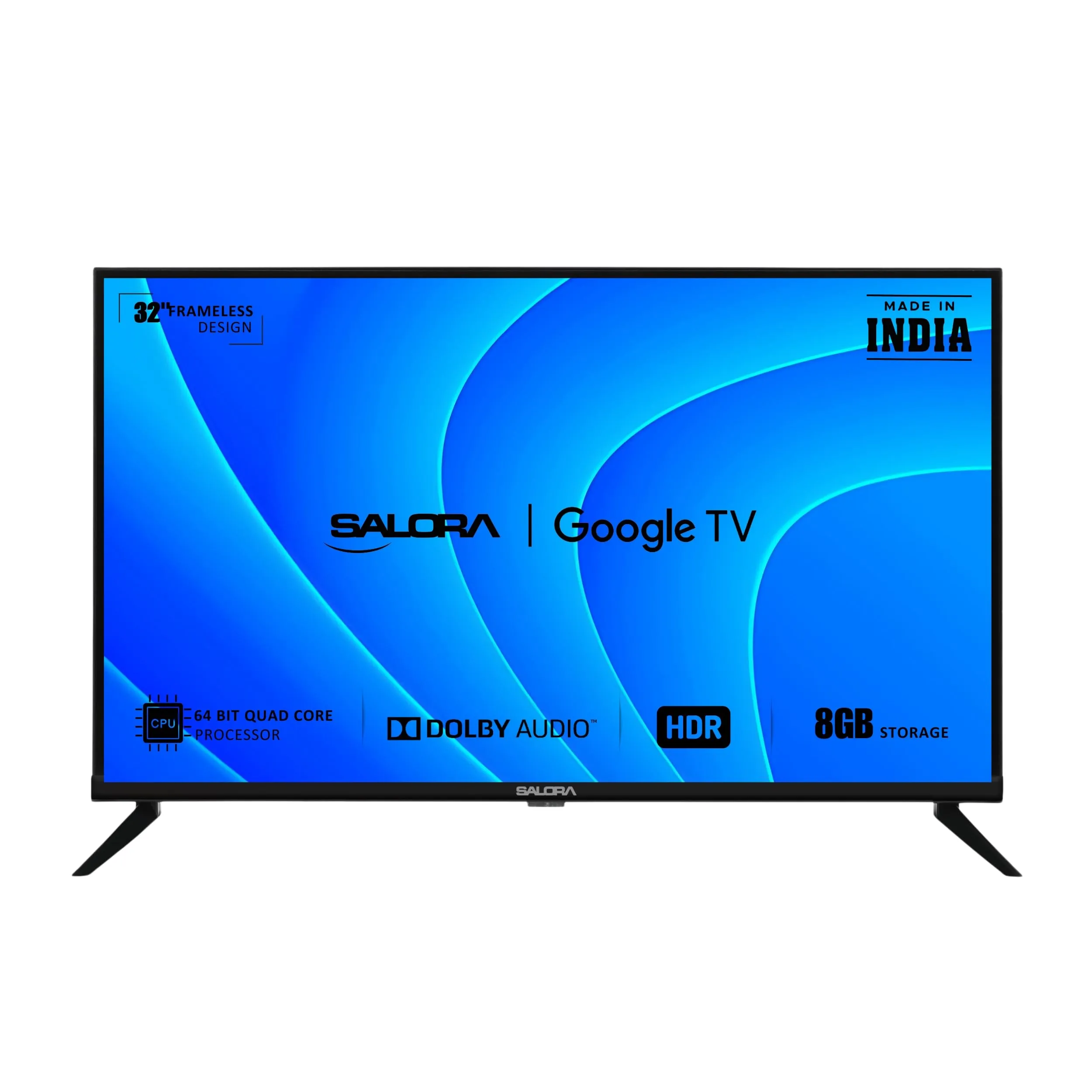 Salora 80 Cm (32 Inches) HD Ready Smart LED Google TV SLV-4324 GTV | Vibrant HDR10 Display, Powerful 20W Dolby Audio, Google Assistant & Voice Control Remote