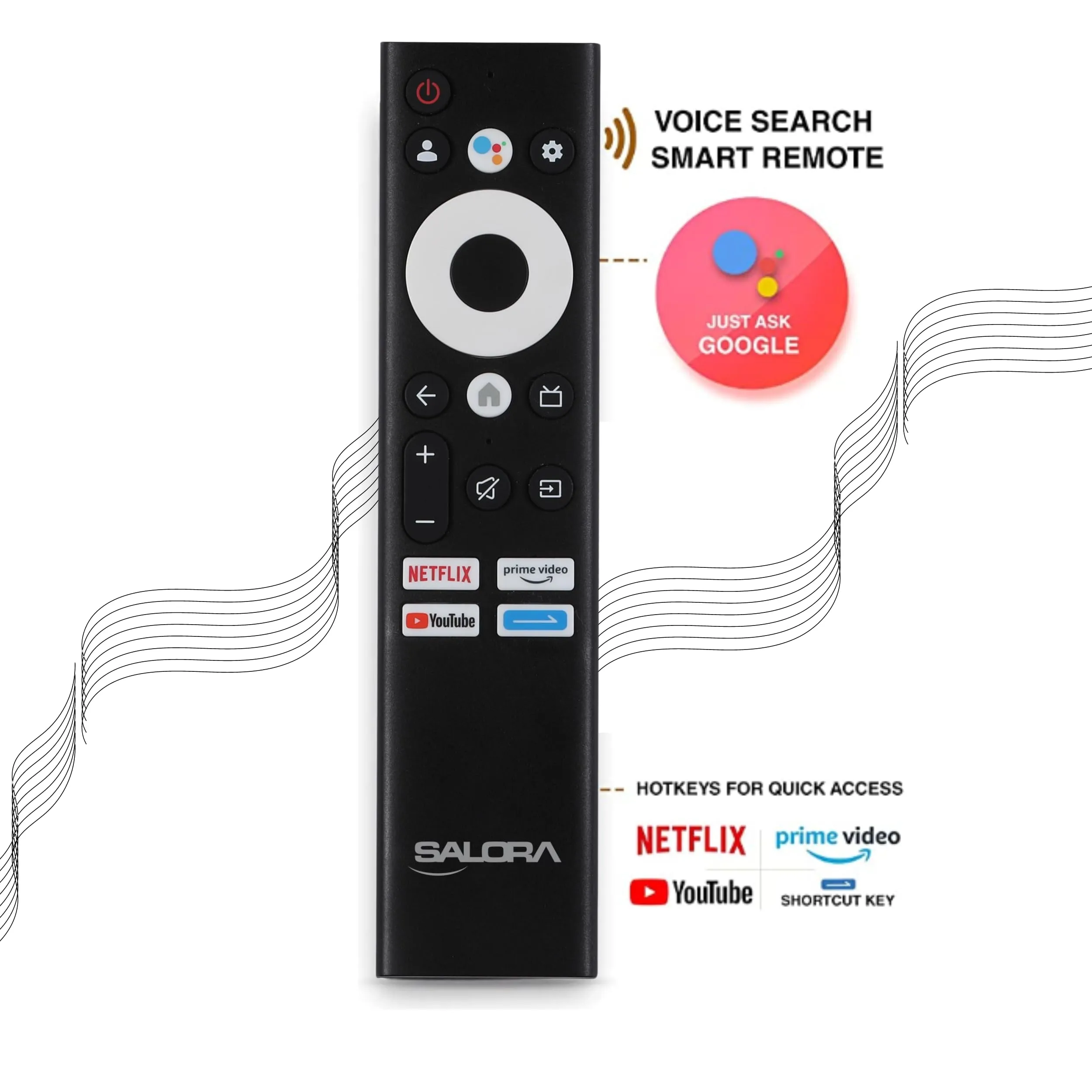 Salora 80 Cm (32 Inches) HD Ready Smart LED Google TV SLV-4324 GTV | Vibrant HDR10 Display, Powerful 20W Dolby Audio, Google Assistant & Voice Control Remote