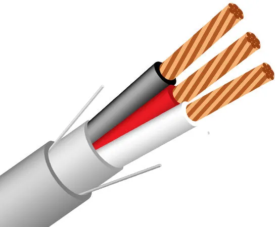 Security Alarm Cable - CMR Riser - 16/3 AWG, CL3R, Stranded (19 Strand), Shielded, 1000ft, Gray