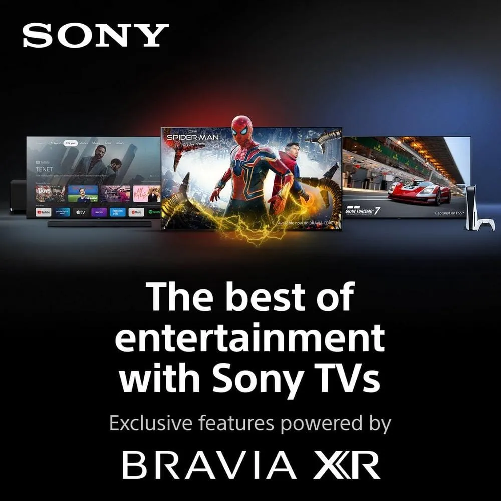 Sony Bravia XR XR55A75KU (2022) OLED HDR 4K Ultra HD Smart Google TV, 55 inch with Youview/Freesat HD, Dolby Atmos & Acoustic Surface Audio, Black