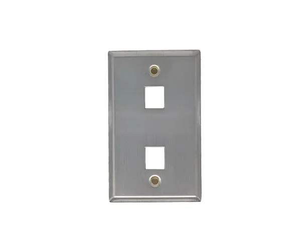 Stainless Steel Keystone Wall Plate, Single-Gang - Up to 6 Ports