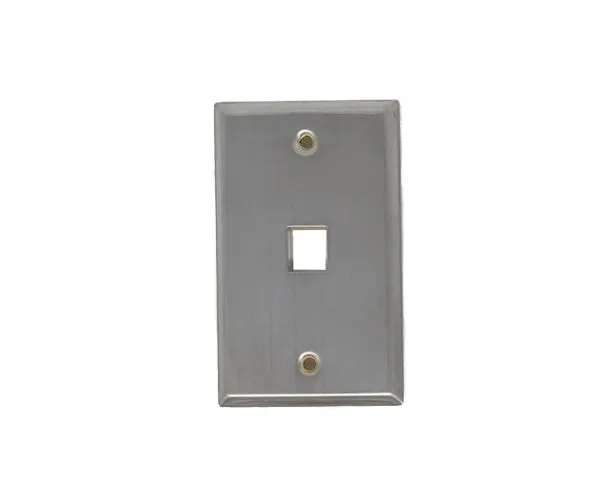 Stainless Steel Keystone Wall Plate, Single-Gang - Up to 6 Ports