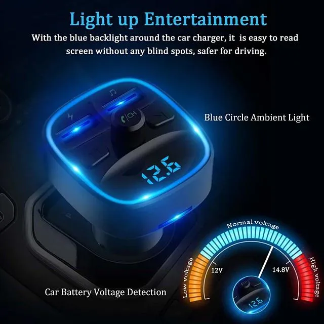 T25 Bluetooth 5.0 Car FM Transmitter