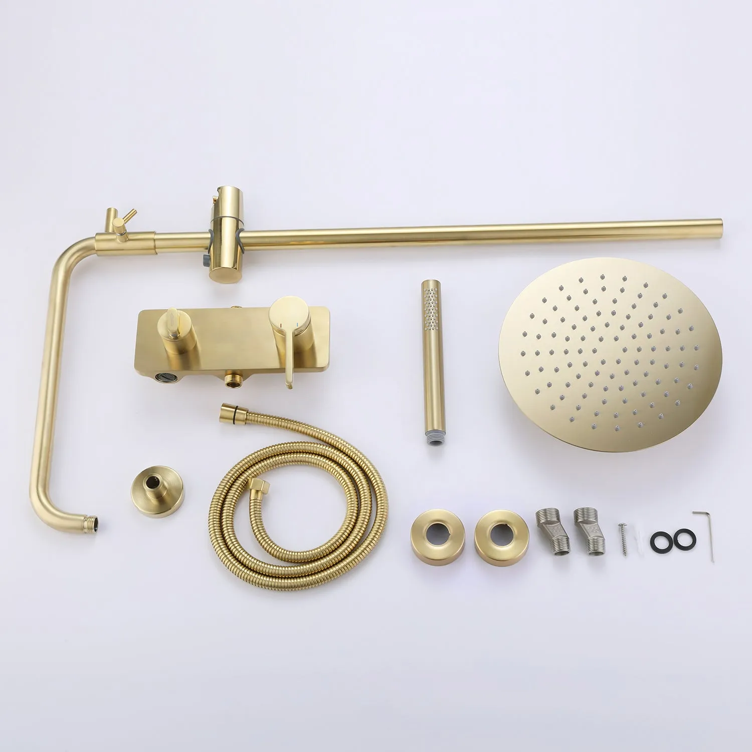 Wall Mount 3-Function Complete Shower System with Rough-In Valve RB1039