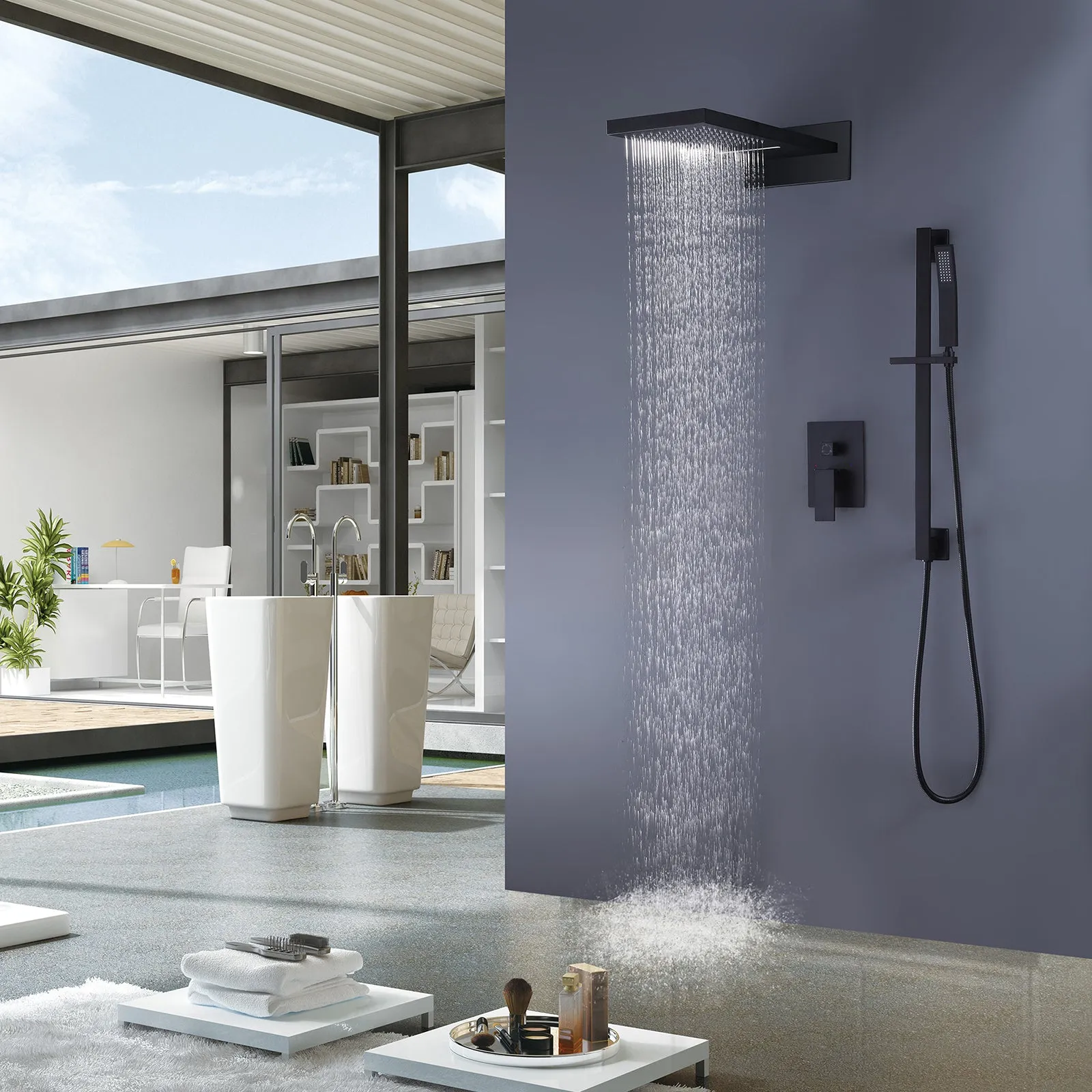 Wall Mount Pressure Balance Shower System with Embedded Box RB1080