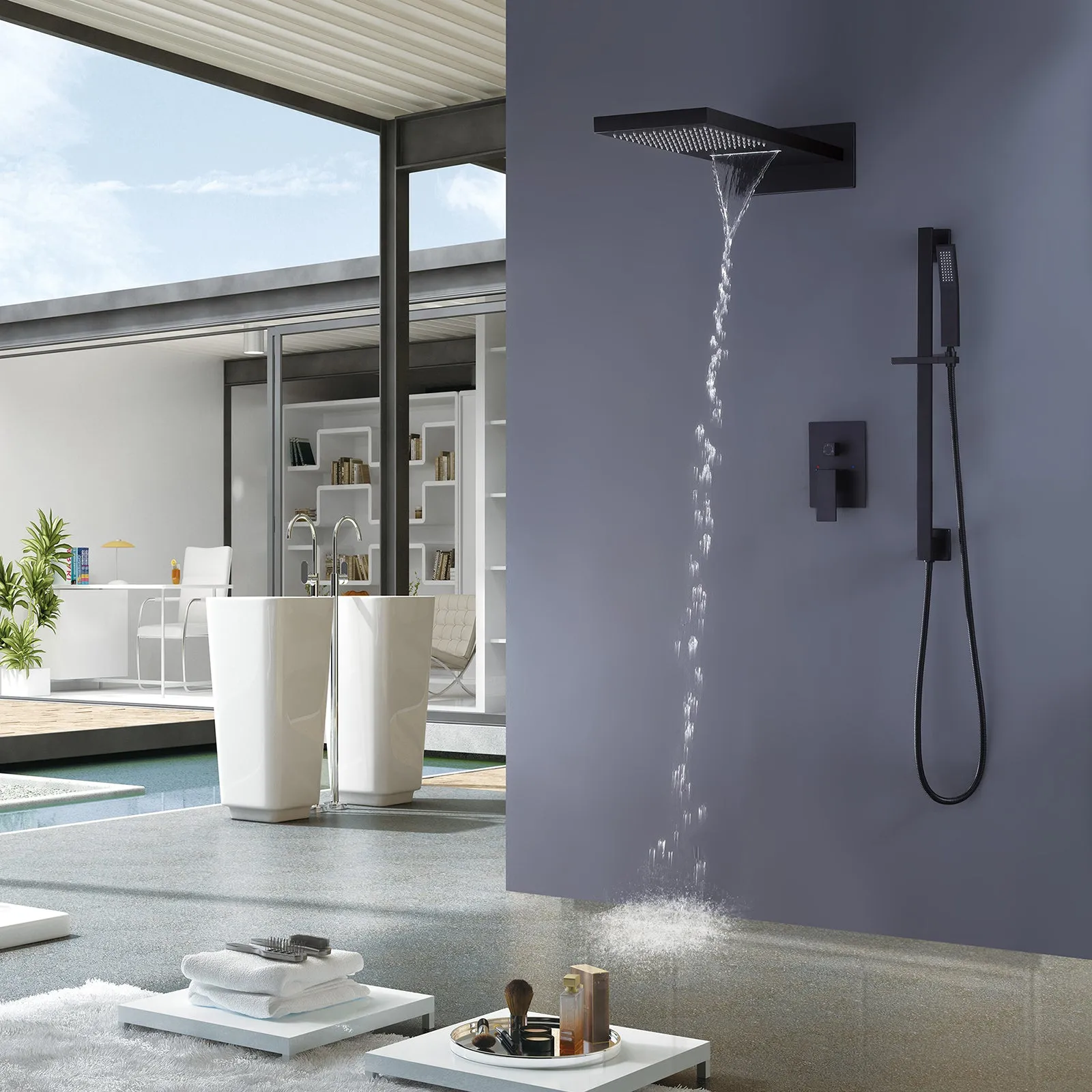 Wall Mount Pressure Balance Shower System with Embedded Box RB1080