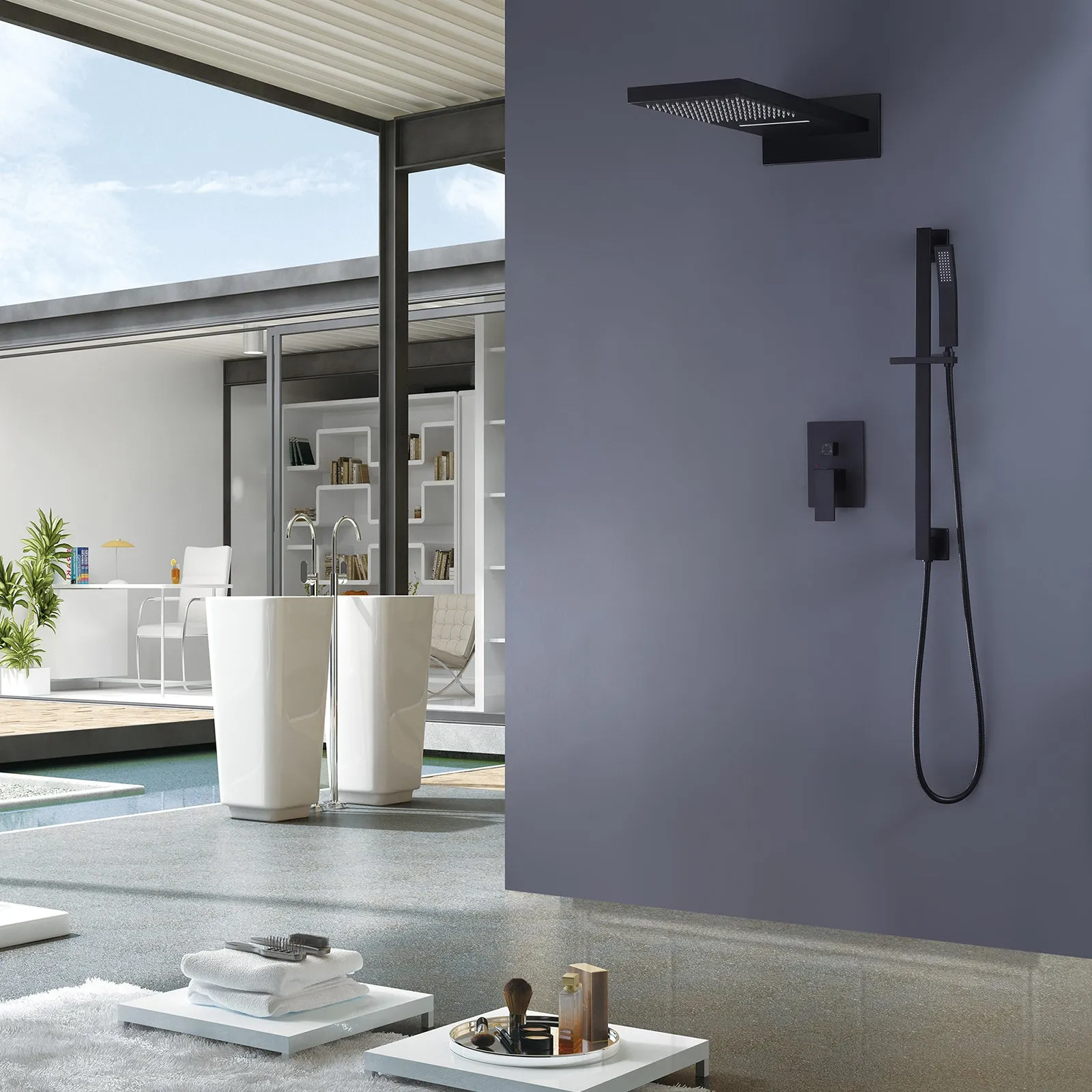 Wall Mount Pressure Balance Shower System with Embedded Box RB1080