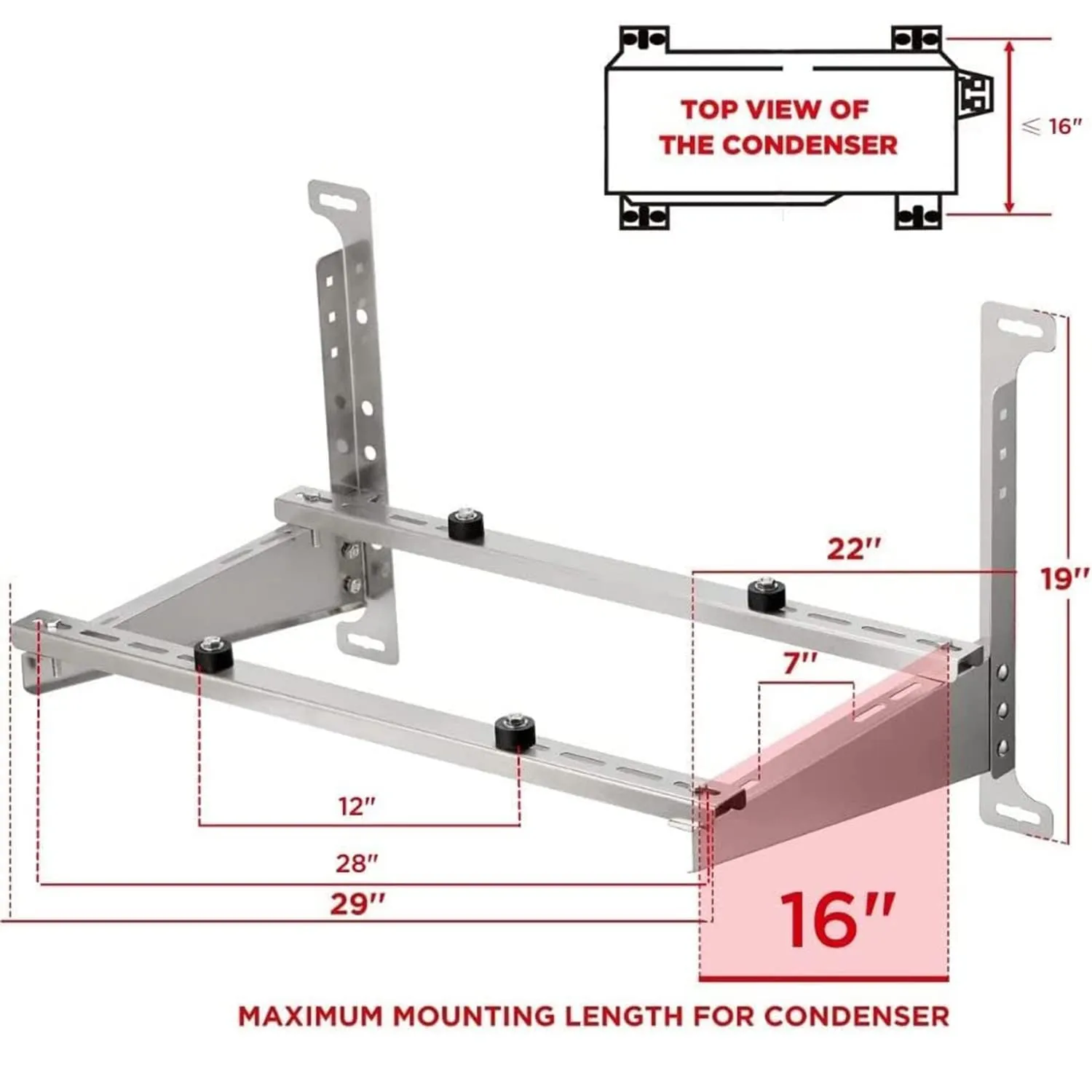 Wall Mounted Aluminum Bracket for Mini Spilt AC